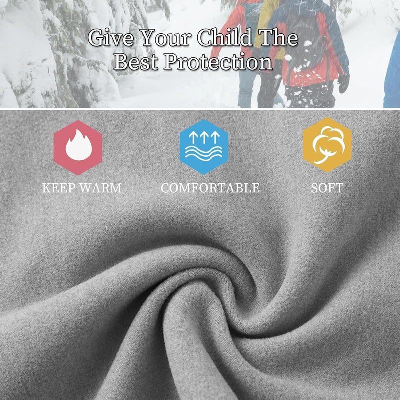 Outrip Kids Ski Mask Fleece Neck Gaiter Warmer Winter Face Cover Scarf Balaclava for 3-14 Years Boys Girls Adjustable - Image 2